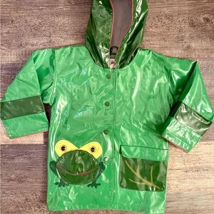 Yidorable Frog Raincoat 3T Green Hooded Rain Jacket Kids Waterproof Coat